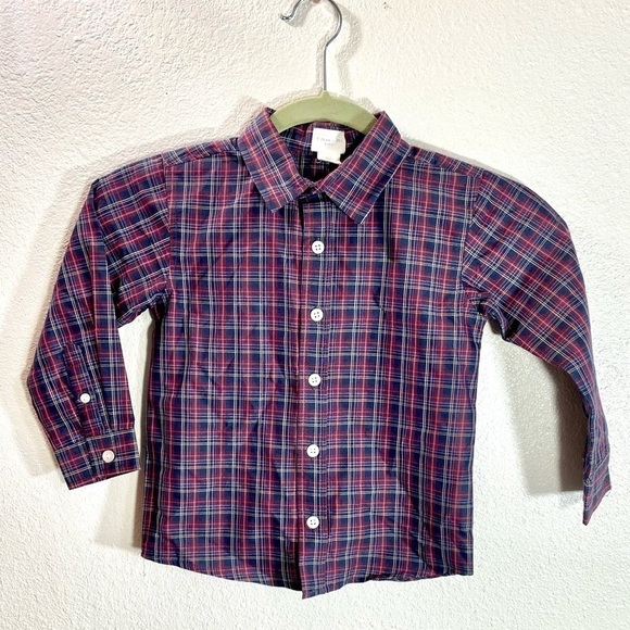 Tahari boy plaid button up long sleeve size 4T - Picture 1 of 6